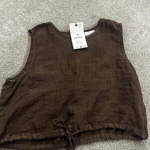 Zara Brown Crop Top
